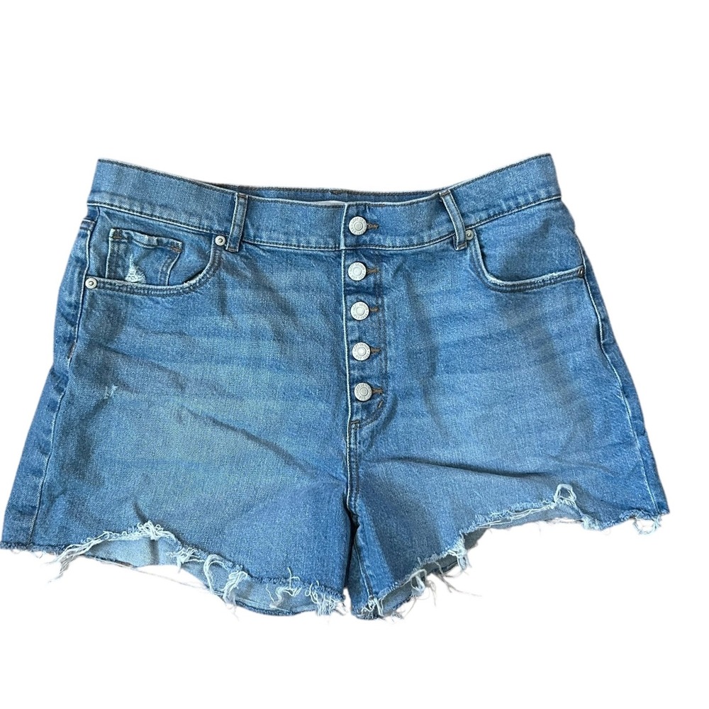 Spicy Shorty Shorts Ann Taylor Loft Cut Offs Button Up retro inspired style 14‎